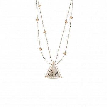 Lynne Mercein -&nbsp;Dendritic Quartz and Ginkgo necklace