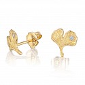 Lynne Mercein, Ginkgo Leaf stud earrings
14k Yellow Gold & Diamond (available in white & rose gold)