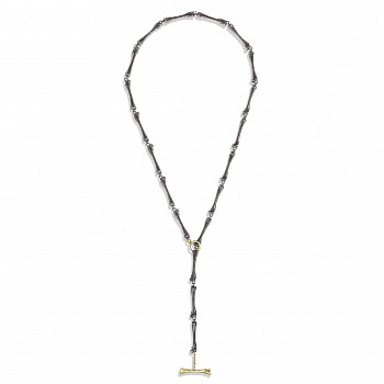 Lynne Mercein -&nbsp;Silver and Gold Femora lariat necklace