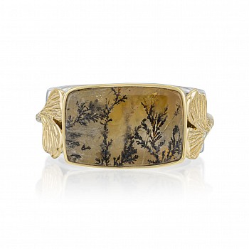 Lynne Mercein -&nbsp;Dendritic Quartz Ginkgo Ring
