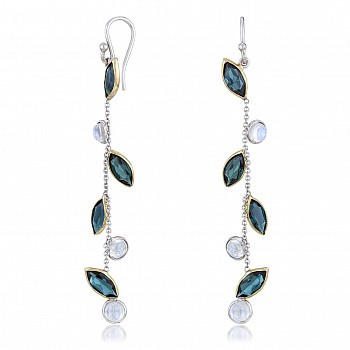 Lynne Mercein -&nbsp;Holly - Vine moonstone and green tourmaline earrings