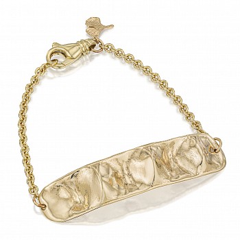 Lynne Mercein -&nbsp;Seed pod ""Rio"" bracelet on gold chain